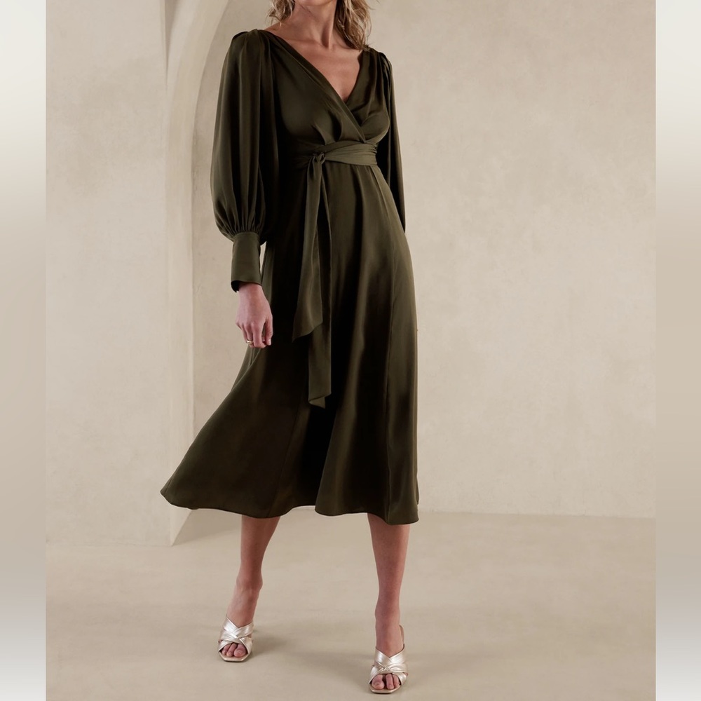 Banana Republic Factory BLOUSON-SLEEVE MAXI DRESS sz 18